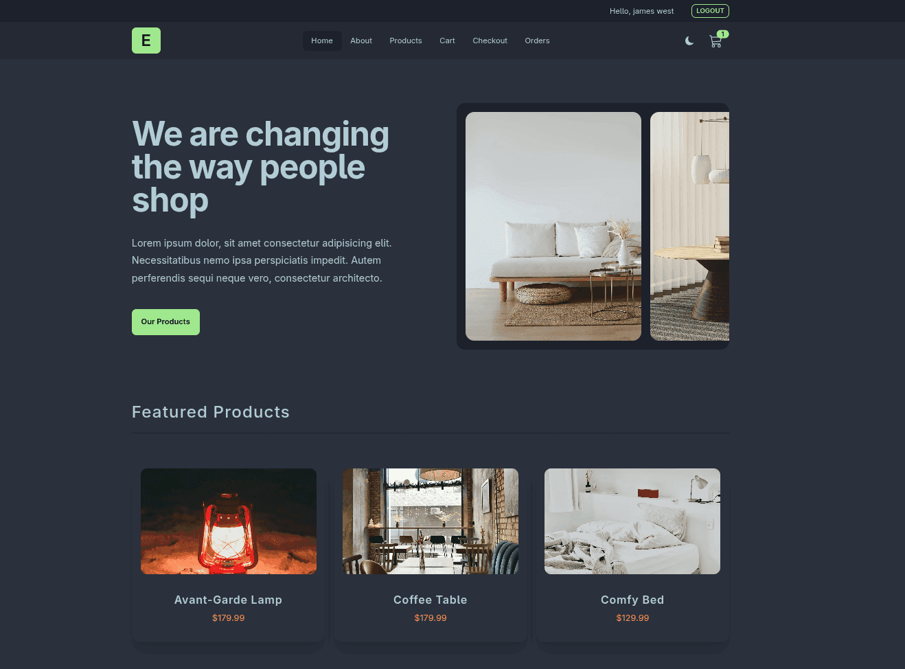 e-commerce front-end with daisy-ui