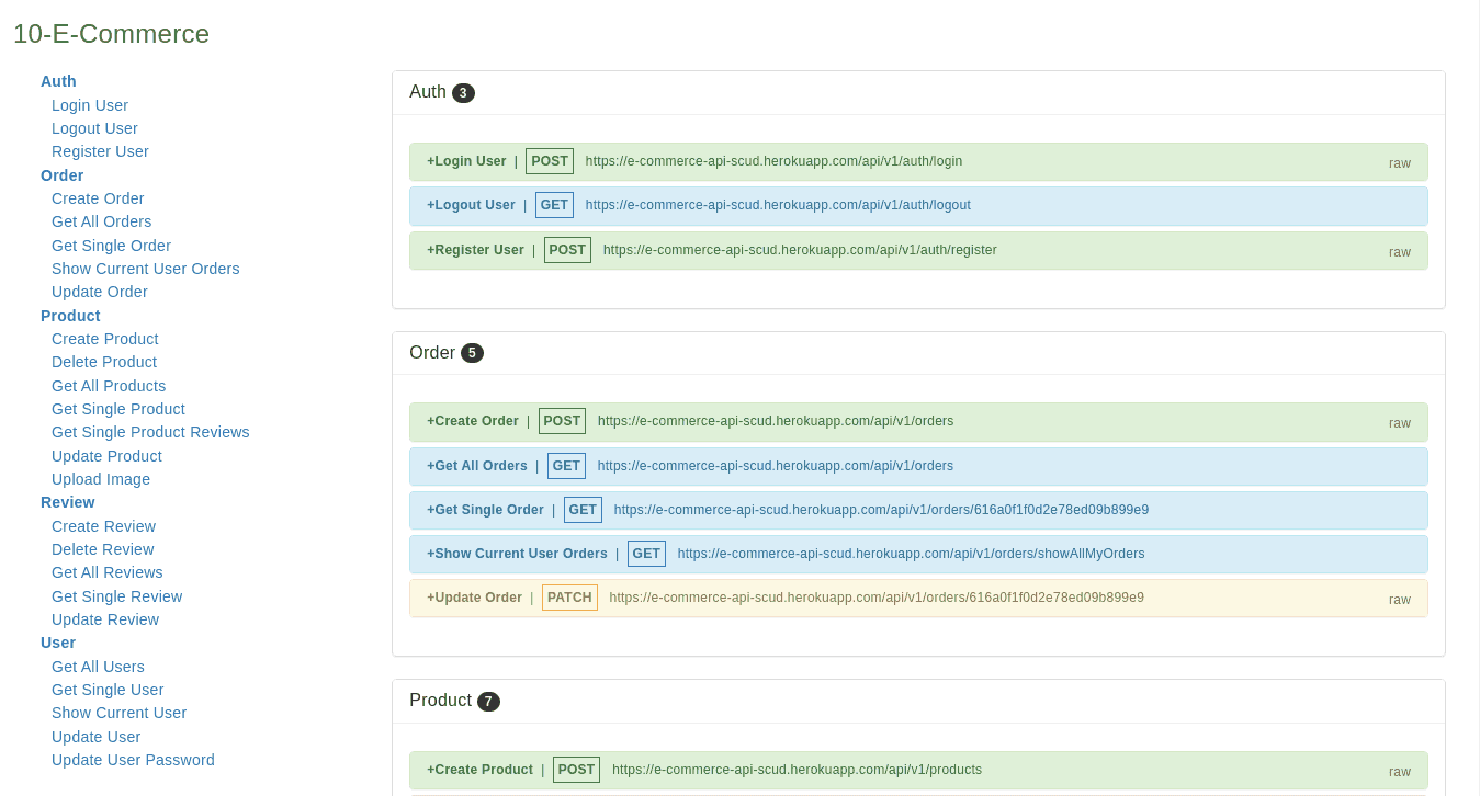 API para e-commerce